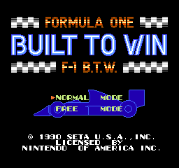 Formula One - Built to Win (USA) Title Screen